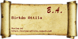 Birkás Attila névjegykártya